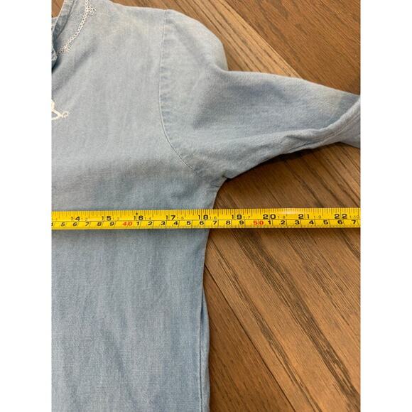 Rancho Estancia Denim Cross Embroidered Western‎ Dress Small - Picture 9 of 10